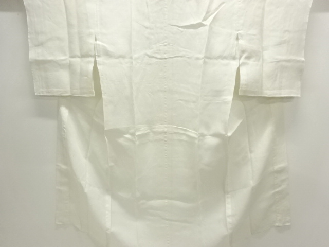 アンティーク　本麻透かし織　草花模様長襦袢